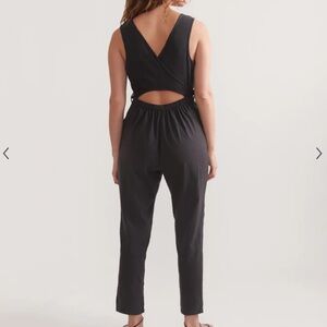 Marine Layer Eloise Belted Faded Black Jumpsuit